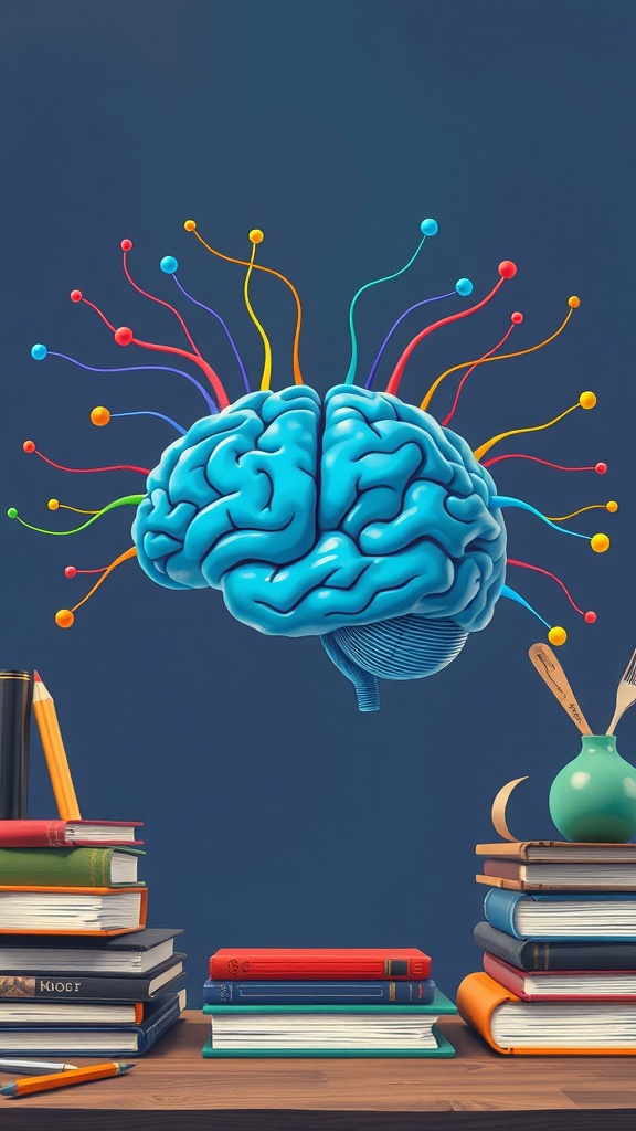 A colorful representation of a brain with vibrant connections, symbolizing neuroplasticity and lifelong learning.