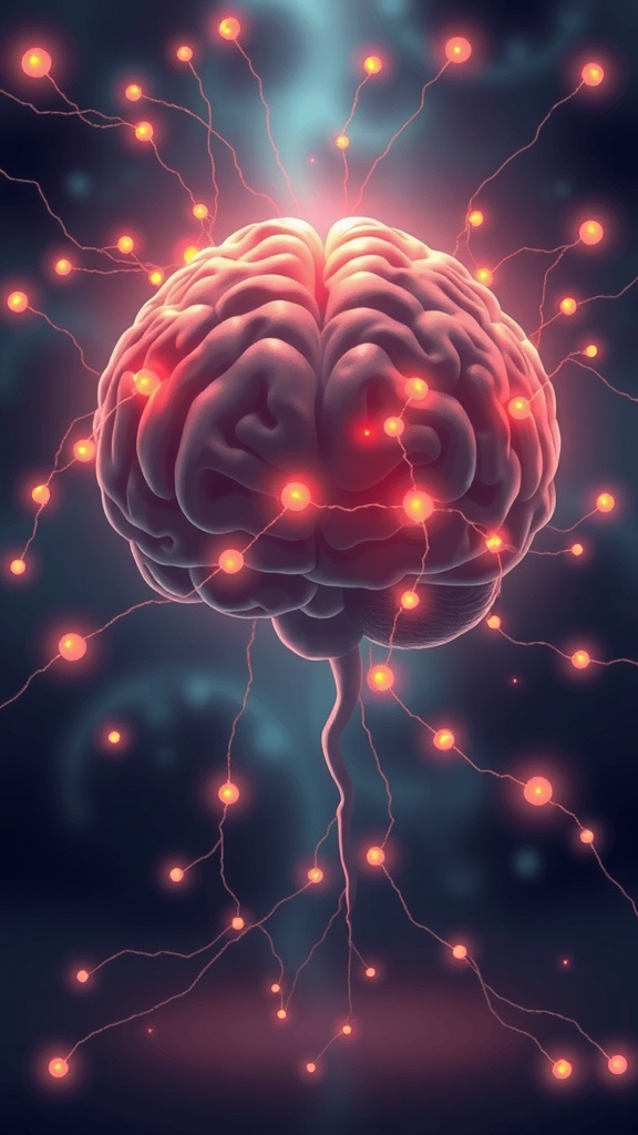 An artistic representation of a brain with glowing neural connections.