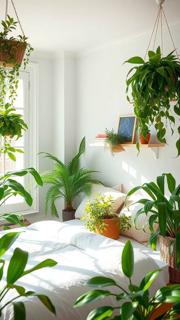 Bright and lively indoor space filled with various plants and greenery.