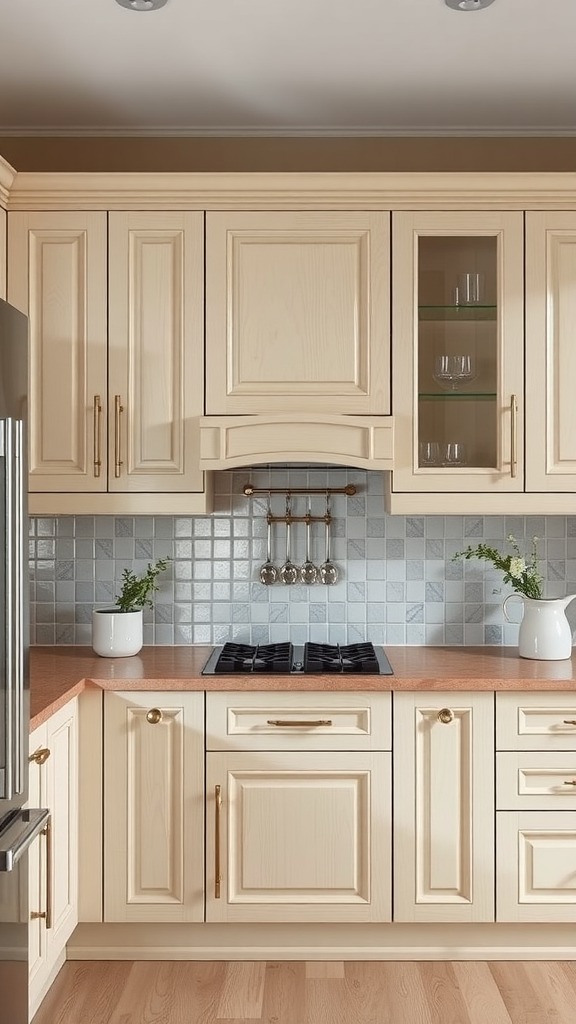 A stylish kitchen featuring white oak cabinets with a modern design.