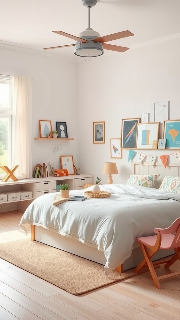 Bright and cheerful preschooler bedroom with colorful decor and cozy furniture