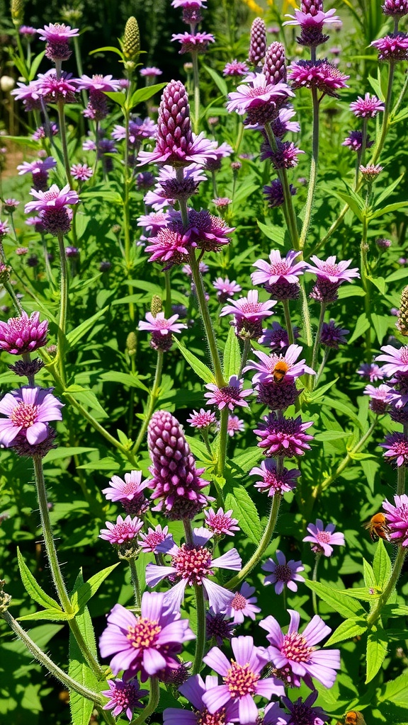 A vibrant display of catmint flowers in purple tones.