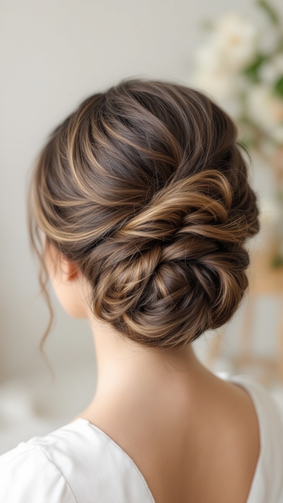 Elegant classic chignon hairstyle for long hair