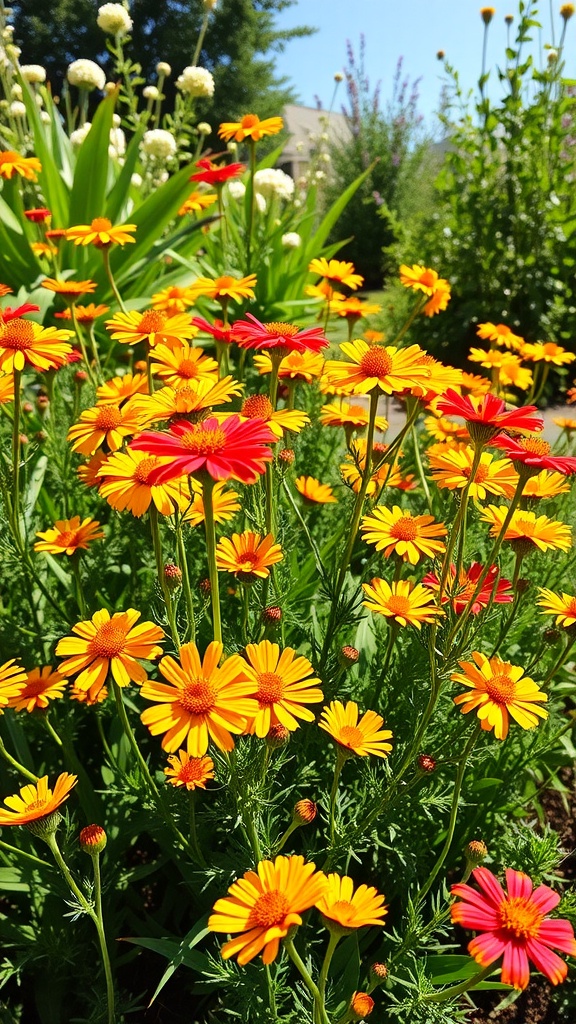 Colorful Coreopsis flowers blooming in a garden