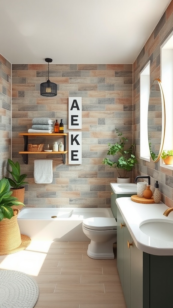 A bright and stylish kids bathroom with easy-to-clean surfaces.