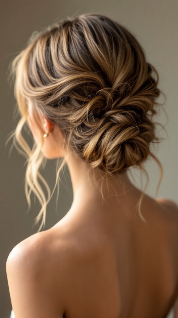 A beautiful chignon hairstyle with soft, face-framing strands, perfect for thick hair.