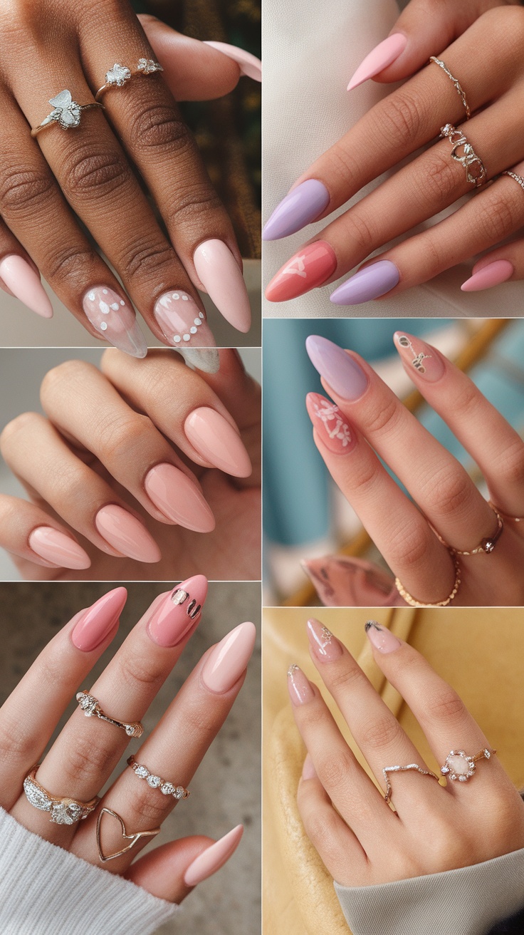 A collage of beautifully designed nails, showcasing various styles and colors that could inspire summer vacation vibes.