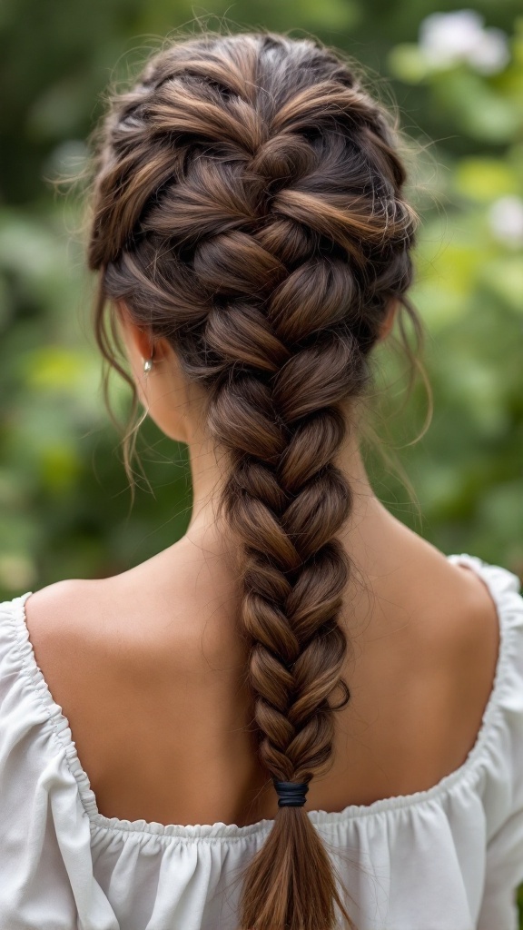 Fishtail braided ponytail hairstyle