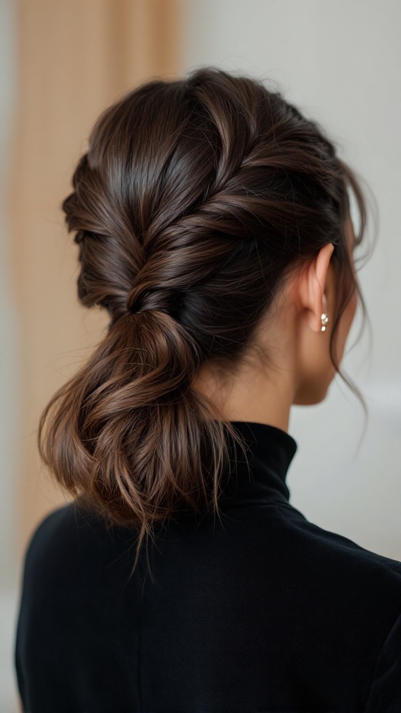 Half-up twisted hairstyle for short hair