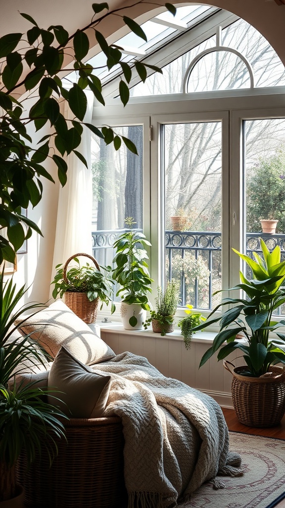 Cozy butterfly nursery filled with sunlight and plants