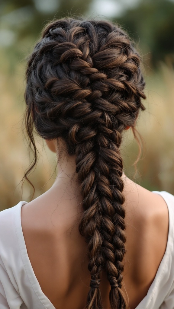 An elegant knotted braids updo hairstyle for women, showcasing intricate knots and natural texture.