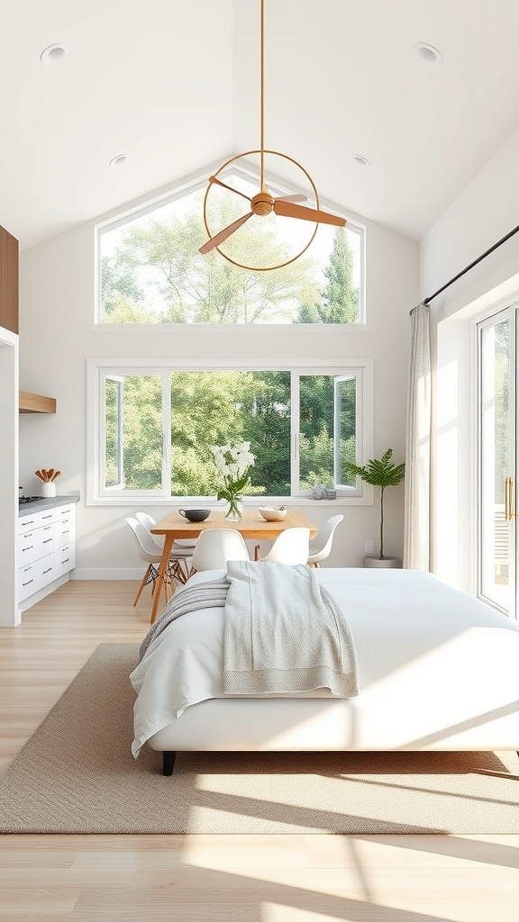 Bright open concept kitchen with a pass-through to the dining area