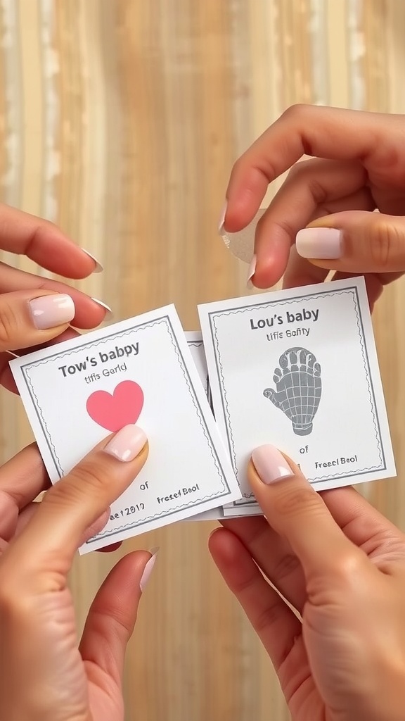 Two scratch-off announcement cards for gender reveal.