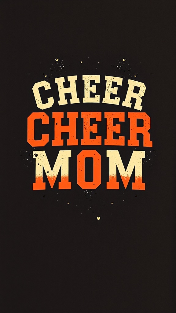 Vintage cheer mom shirt design with bold text 'CHEER CHEER MOM'