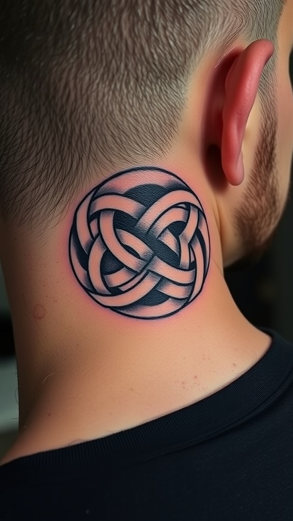 Celtic knot tattoo behind the ear