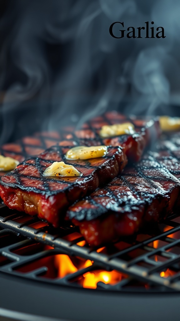 Delicious garlic butter steak bites served with roasted potatoes
