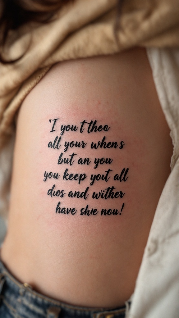 Tatuagem com frase inspiradora