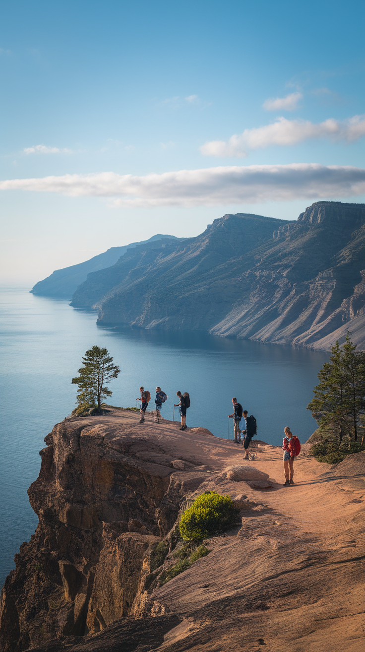 Hikers enjoying the breathtaking views from the Path of the Gods in Positano.