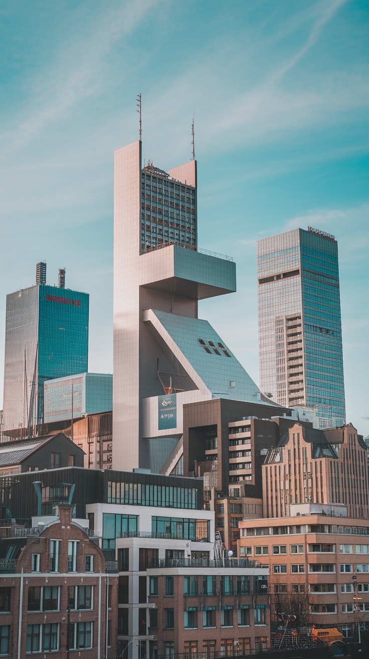 A stunning view of modern architecture in Rotterdam.