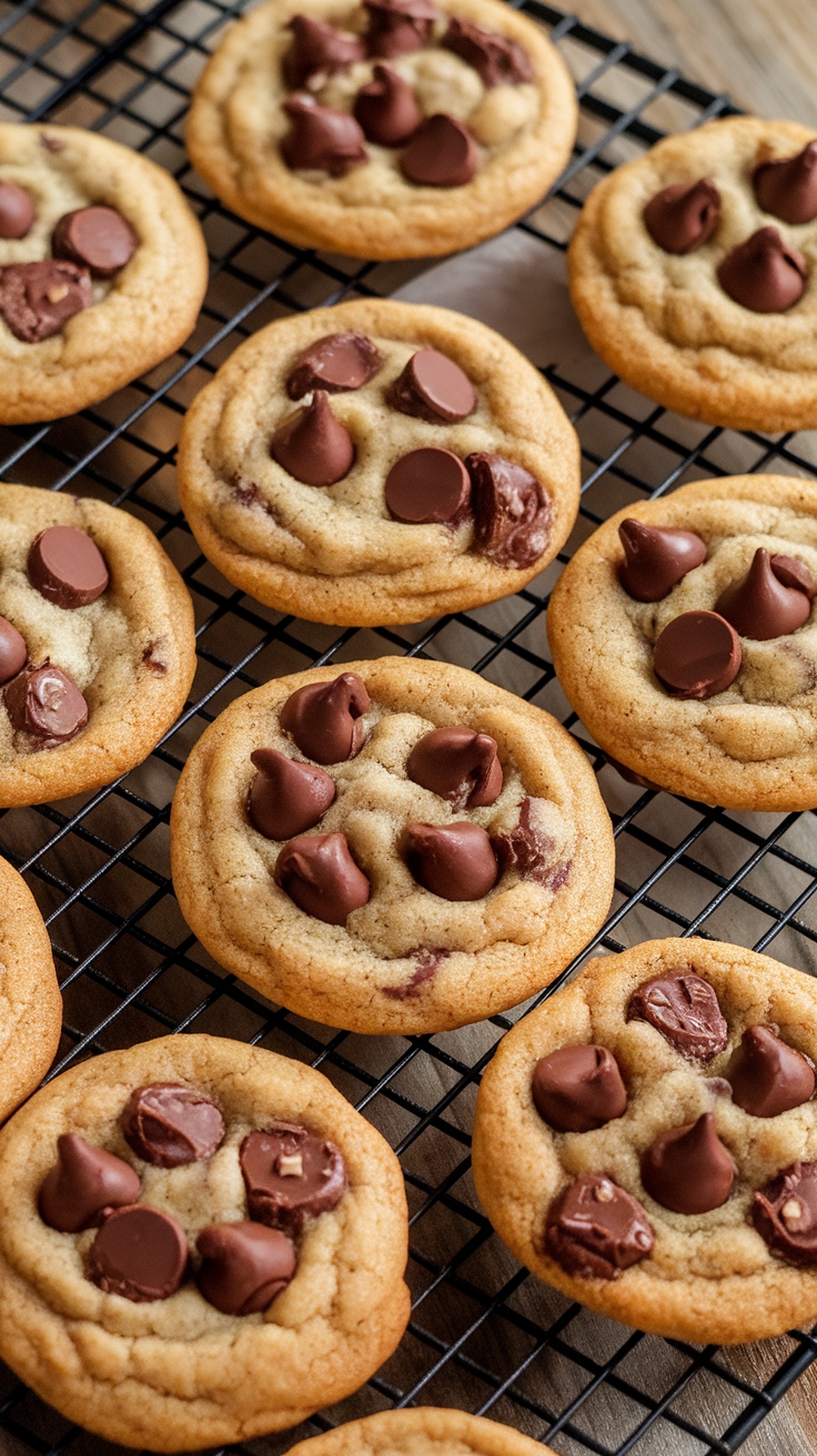 Coconut flour chocolate chip cookies on a cooling rack
