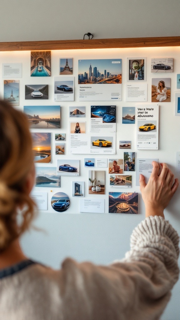 Visualizing financial goals through a vision board