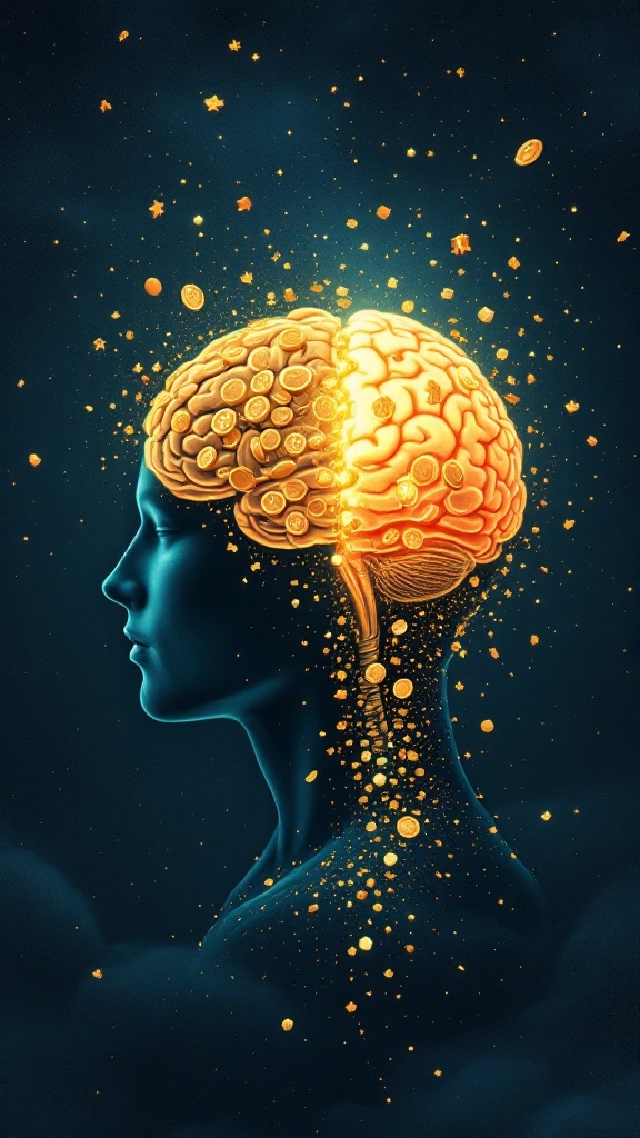 A representation of the subconscious mind's connection to wealth attraction.