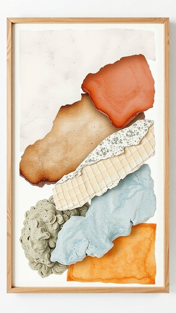 Wabi-sabi inspired artwork featuring organic shapes and earthy colors.