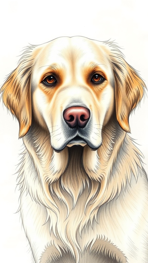 Realistic portrait of a Golden Retriever with expressive eyes and detailed fur.