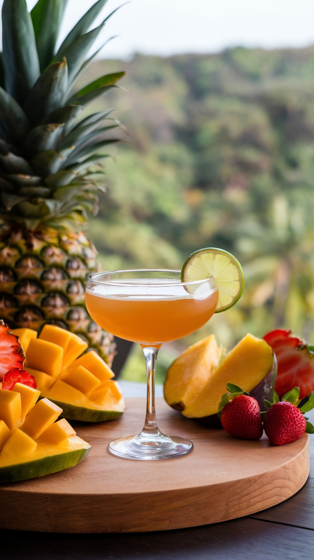 A classic Daiquiri cocktail garnished with a lime wedge.
