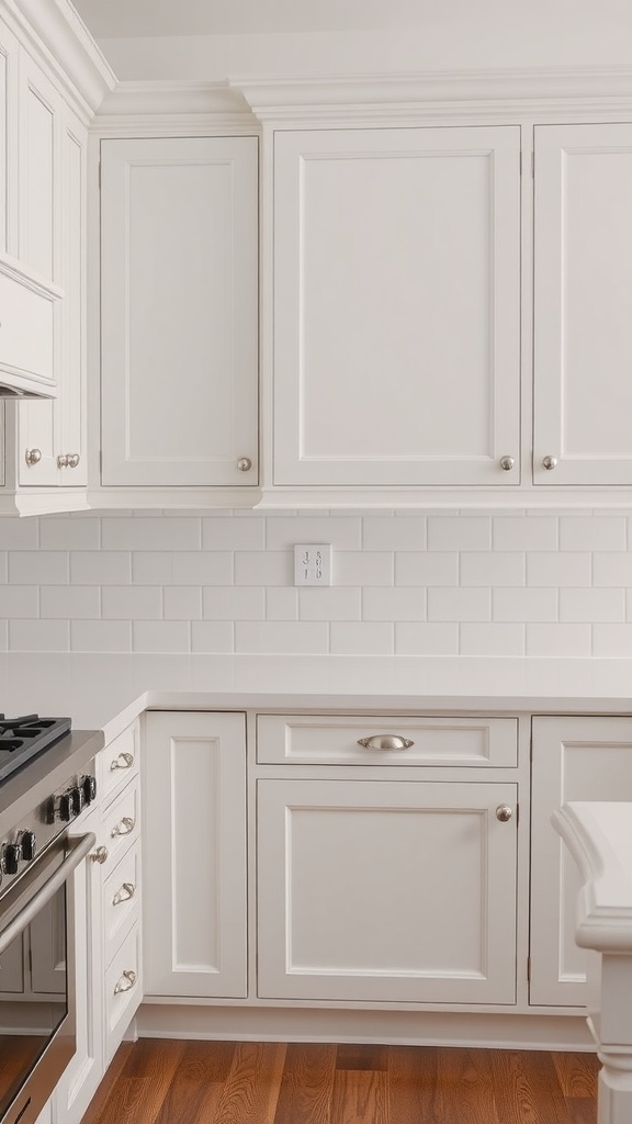 Classic white shaker cabinets in a kitchen setting