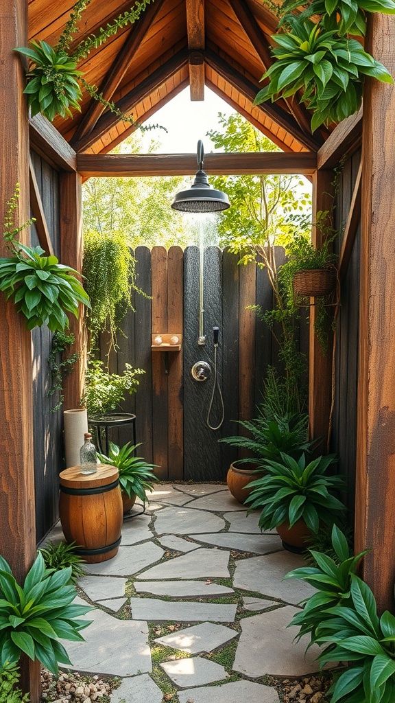rustic walk in shower ideas