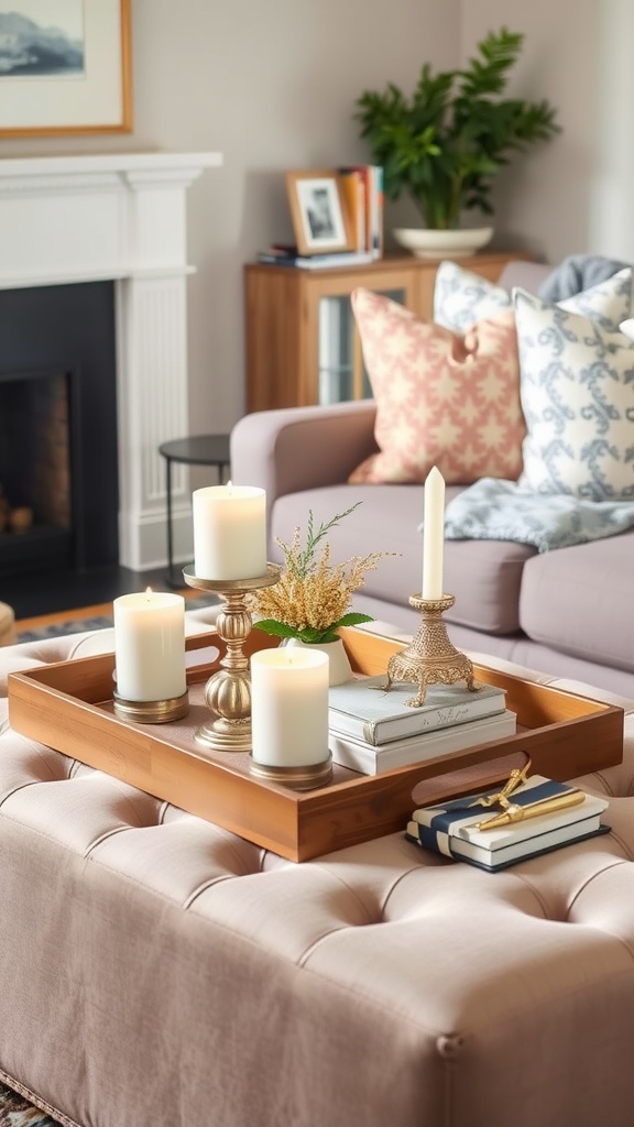 A variety of upholstered Ottoman coffee tables in different colors and patterns