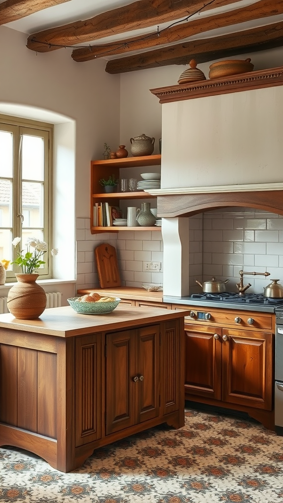 A vibrant display of seasonal fruits and vegetables in a cozy kitchen setting.