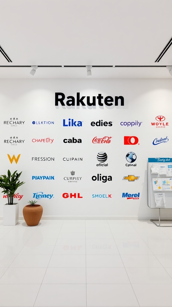 Rakuten Marketing logo wall displaying various brand logos