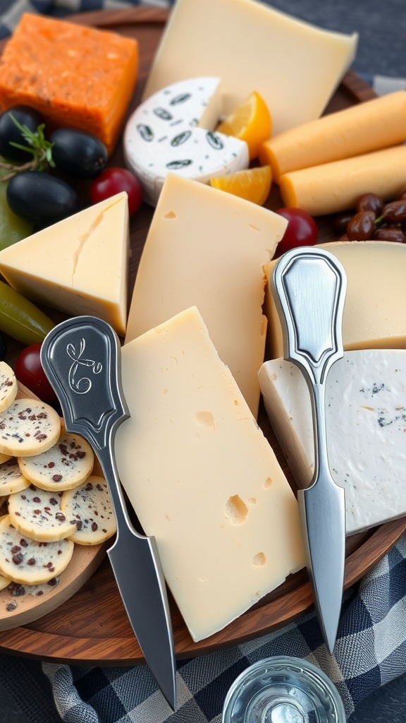 Chic cheese markers on a charcuterie board
