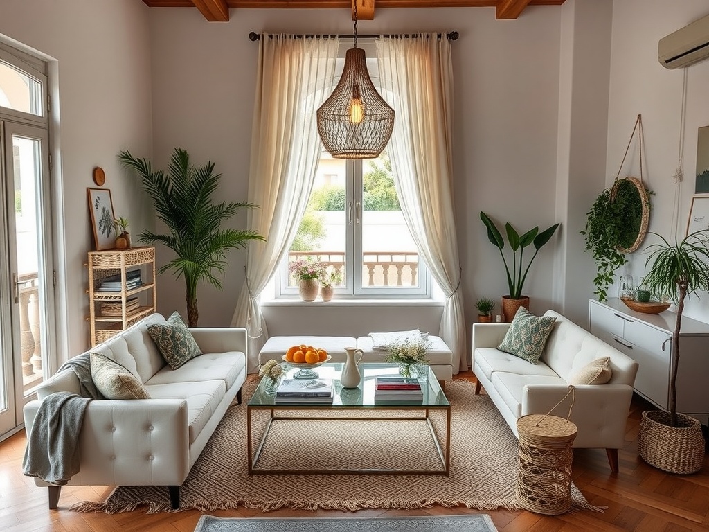 A contemporary apartment in Barcelona with bright interiors and a cozy atmosphere