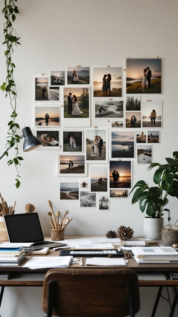 A cozy mood board with soft lighting, intimate energy, and inspiration for engagement photos.