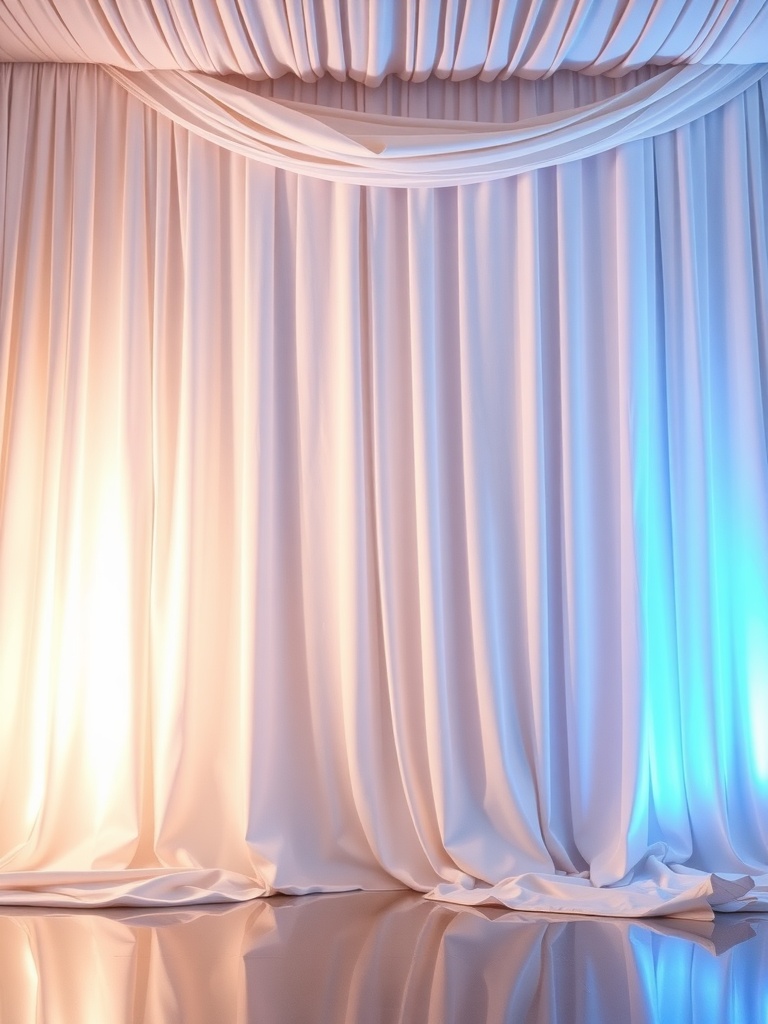 Elegant draped silk fabric in soft lighting