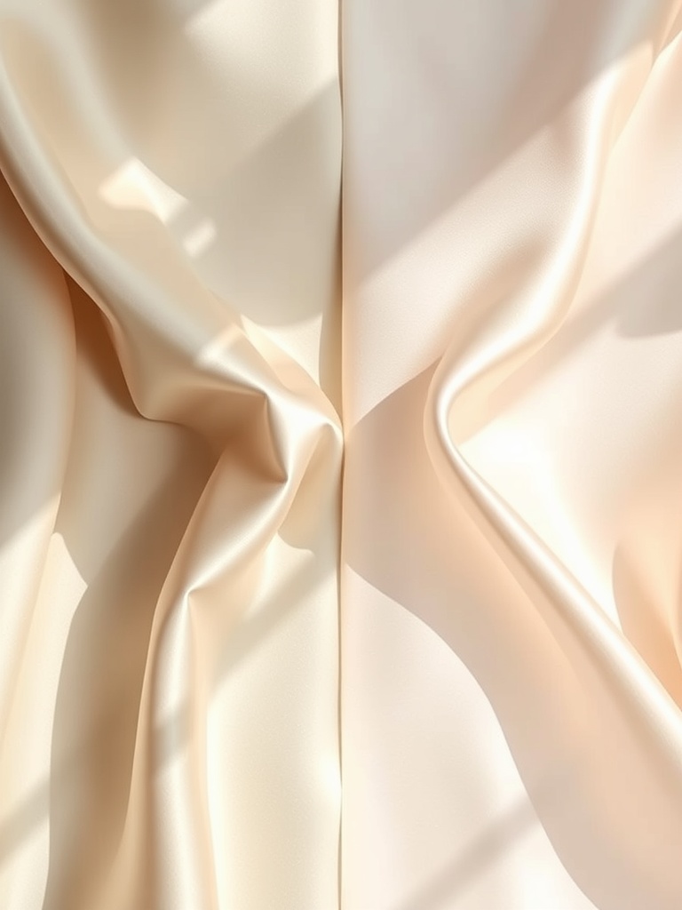 Close-up of smooth silk and satin fabric showcasing their luxurious textures