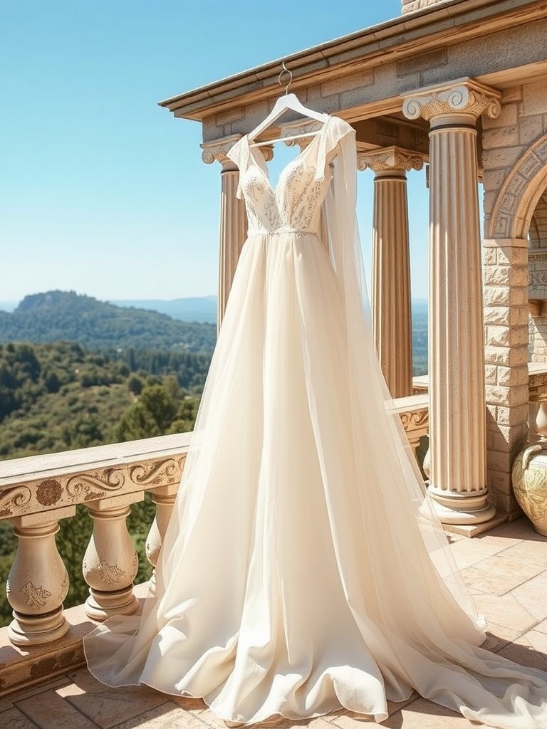 A visual representation of various column wedding dresses showcasing their evolution over the years.