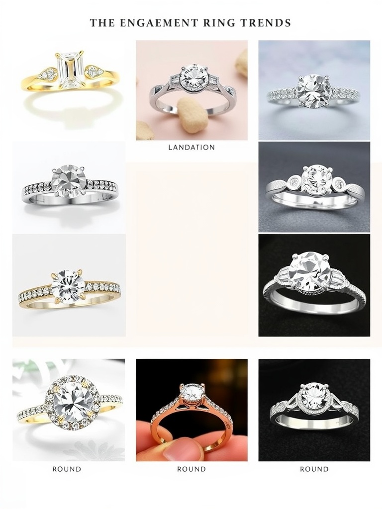 Image comparing an oval engagement ring and a round engagement ring