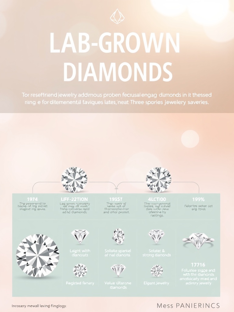 Infographic detailing the history and features of lab-grown diamonds