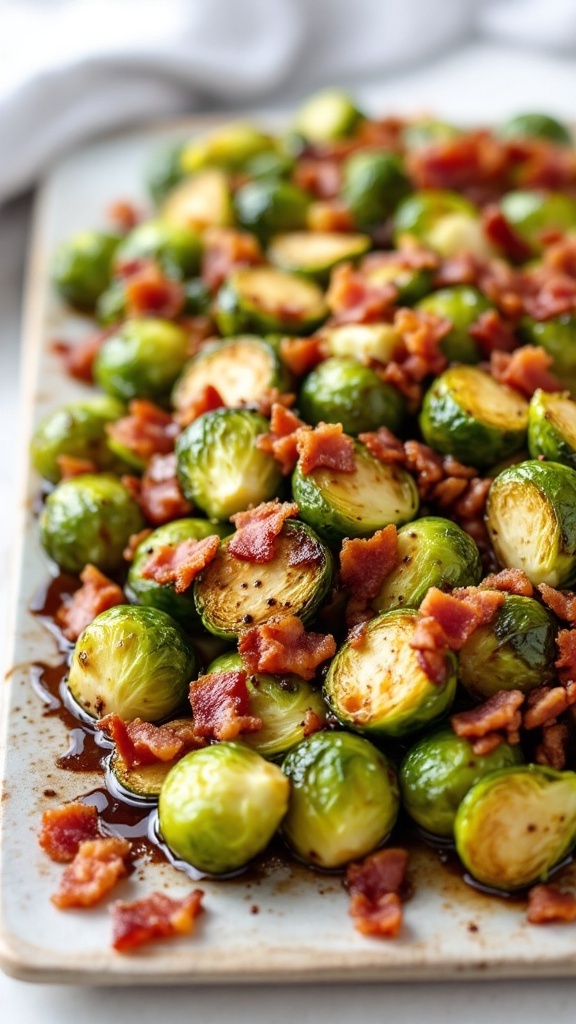 Balsamic Glazed Brussels Sprouts with Bacon