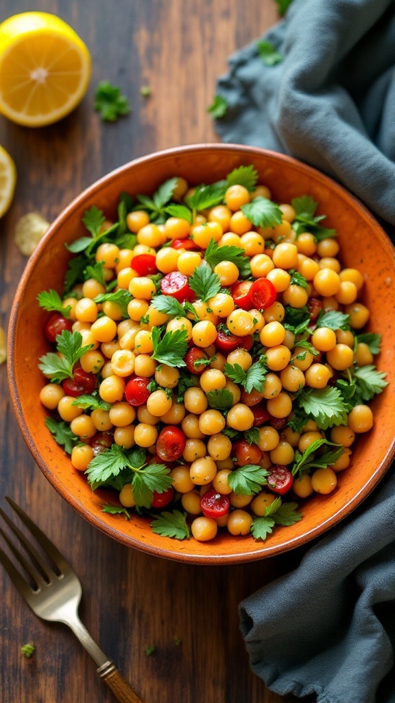 Chickpea salad with lemon vinaigrette