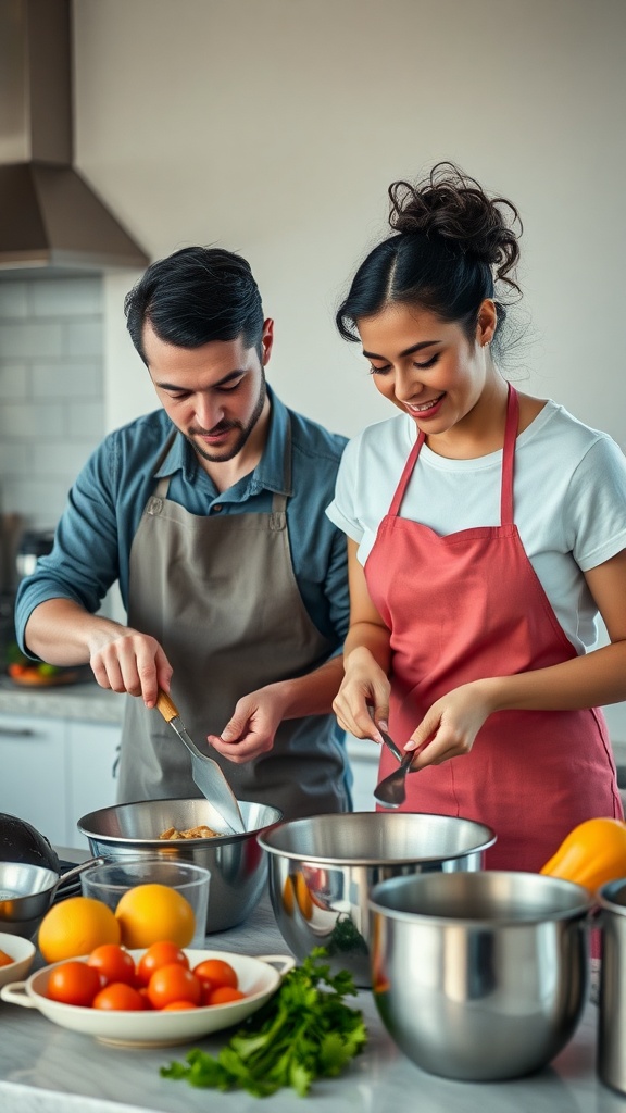 Cooking class voucher with festive decorations and cooking utensils