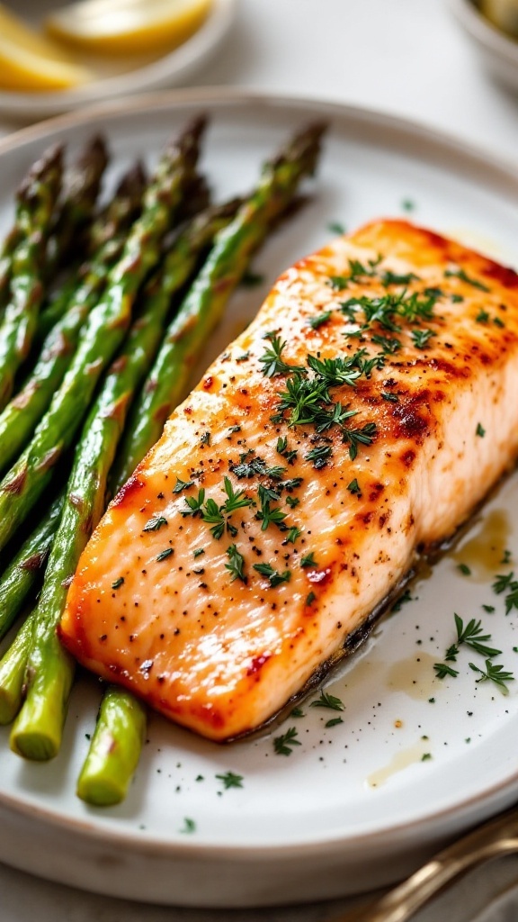 Crispy Baked Salmon with Asparagus