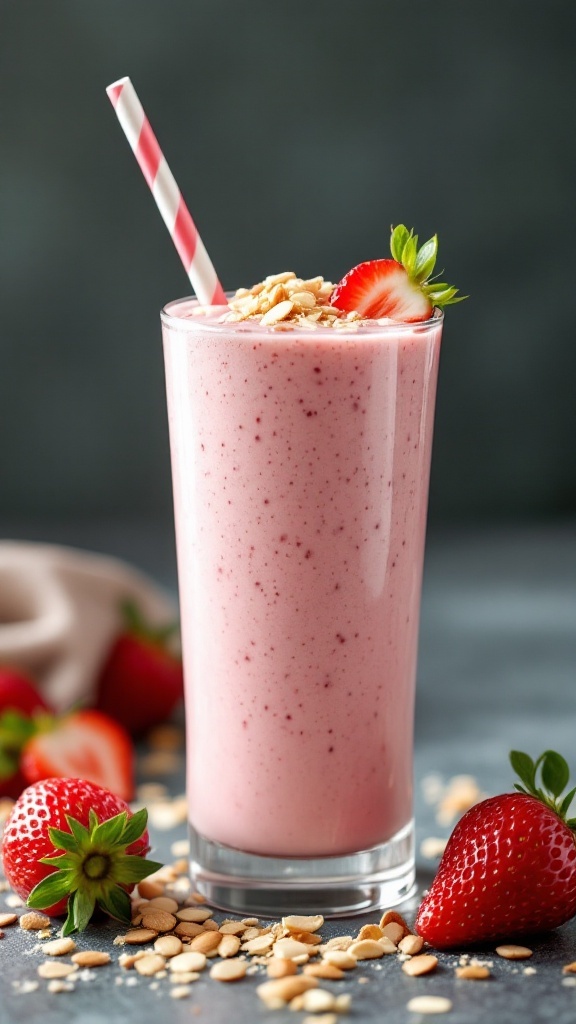 Strawberry Almond Milk Smoothie