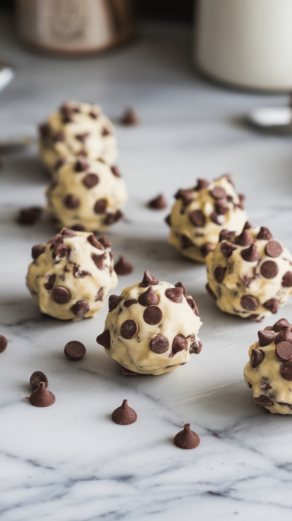Homemade chocolate chip cookie dough fat bombs