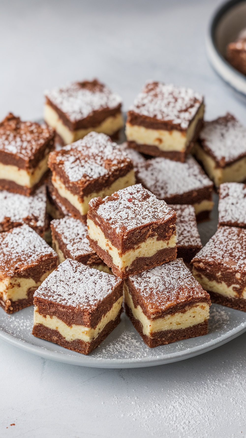 Brownie bites with a creamy layer