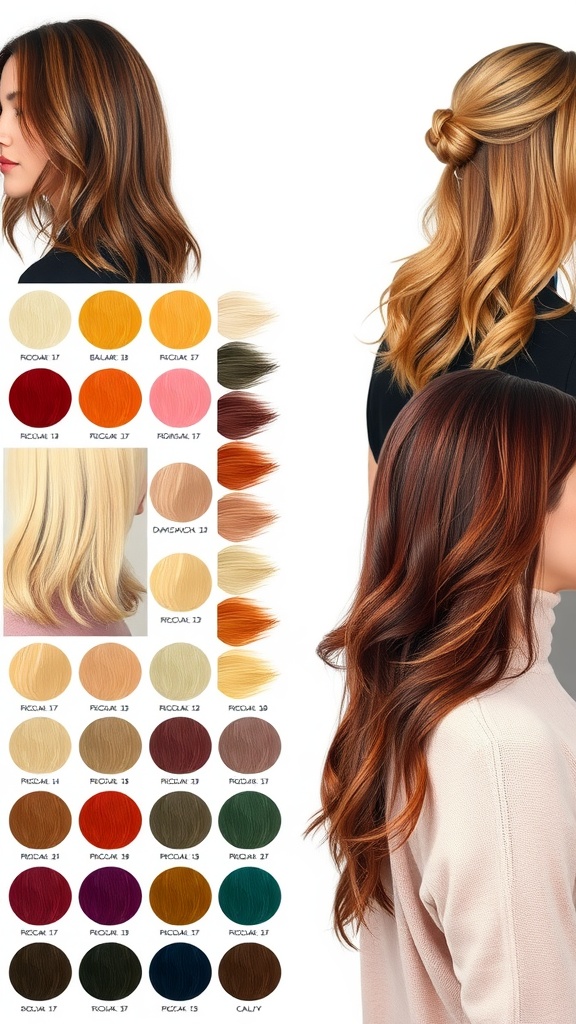 A selection of different hair colors and styles representing soft mullet hairstyles.